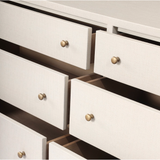 Fiona 6 Drawer Dresser in Ivory Painted Raffia