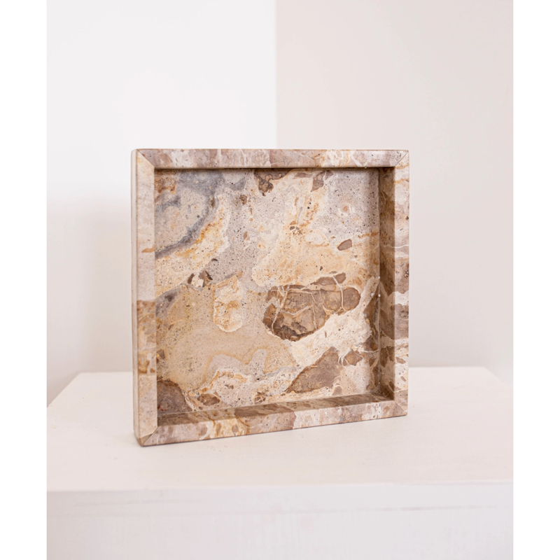 Luxe Marble Tray in Chocolate