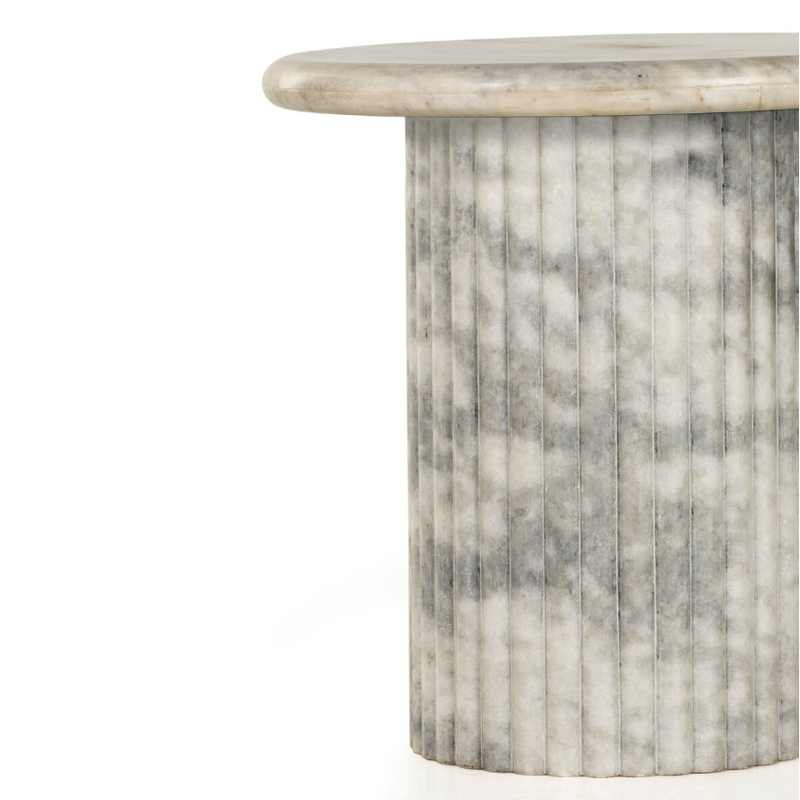 Oranda End Table in White Marble
