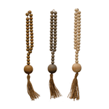 Wood Beads with Jute Tassel