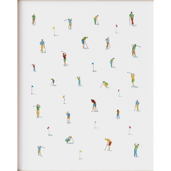 Mini Golfers Watercolour Print