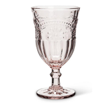 Pink Flower Wine Glass