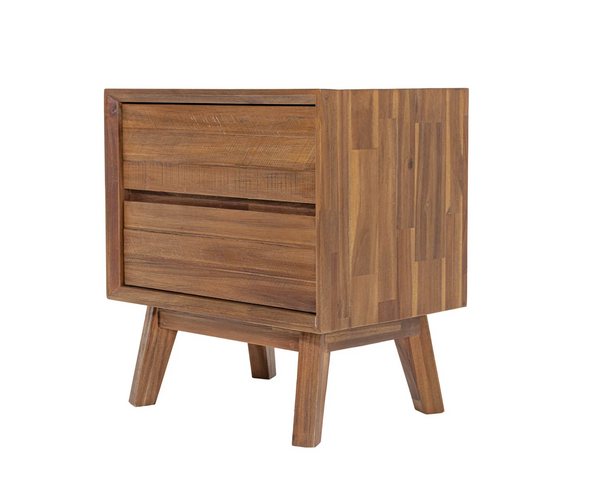 Gia 2 Drawer Nightstand in Warm Pecan