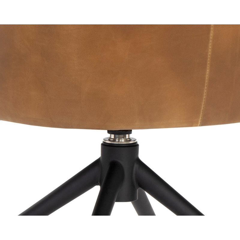 Bretta Swivel Dining Chair in Tobacco Tan Faux Leather