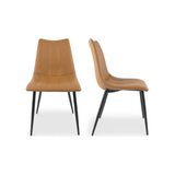 Alibi Dining Chair in Tan Faux Leather - Set Of Two