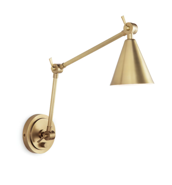 Sal Task Sconce in Natural Brass