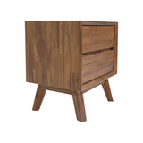 Gia 2 Drawer Nightstand in Warm Pecan