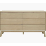 Pryce 6 Draw Dresser in Brown Natural Oak