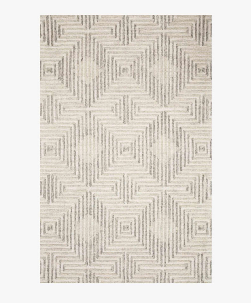Ehren Diamond Rug in Grey/Silver