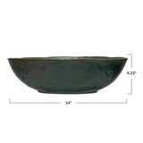 Stoneware Matte Green Serving Bowl