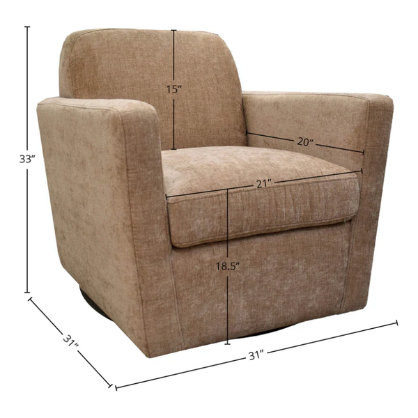 Cooper Swivel Club Chair - Latte Chanile