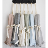 Pinstripe Ruffle Apron | Green