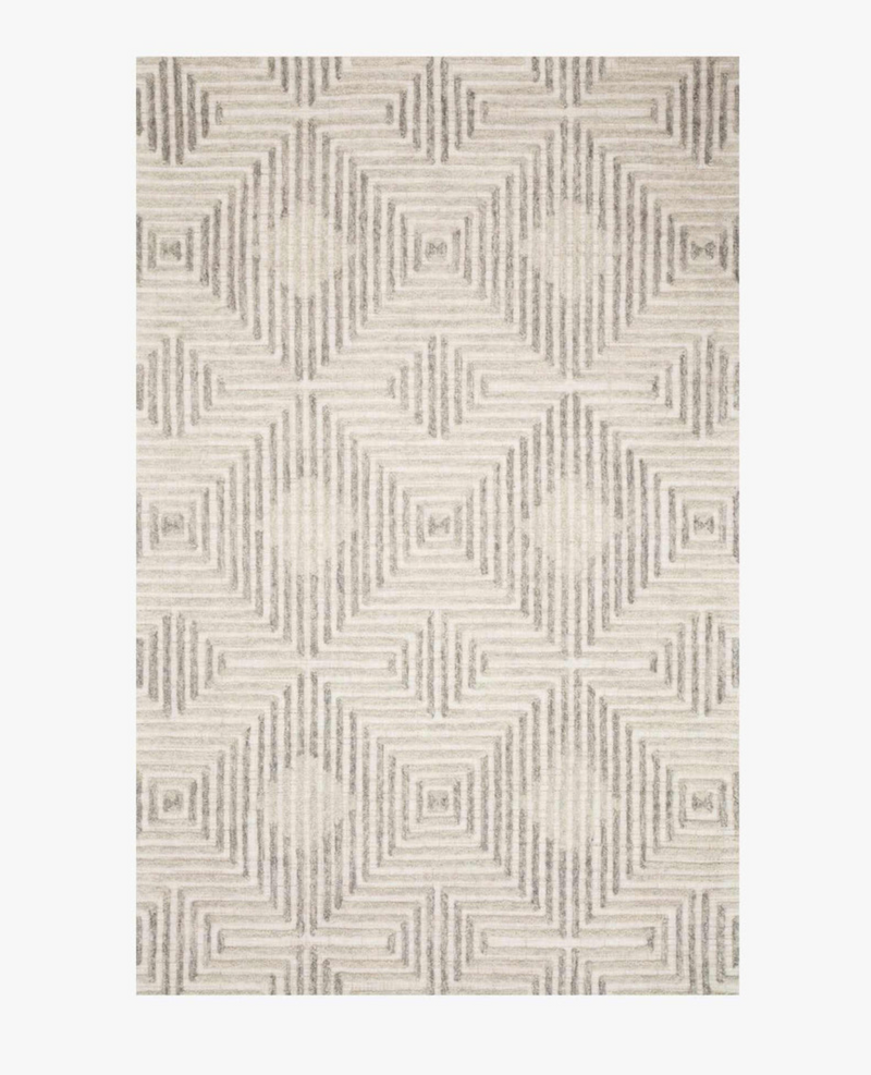 Ehren Diamond Rug in Grey/Silver