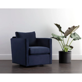 Georgie Swivel Chair in Abbington Navy