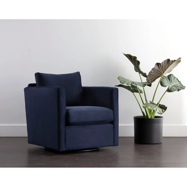 Georgie Swivel Chair in Abbington Navy