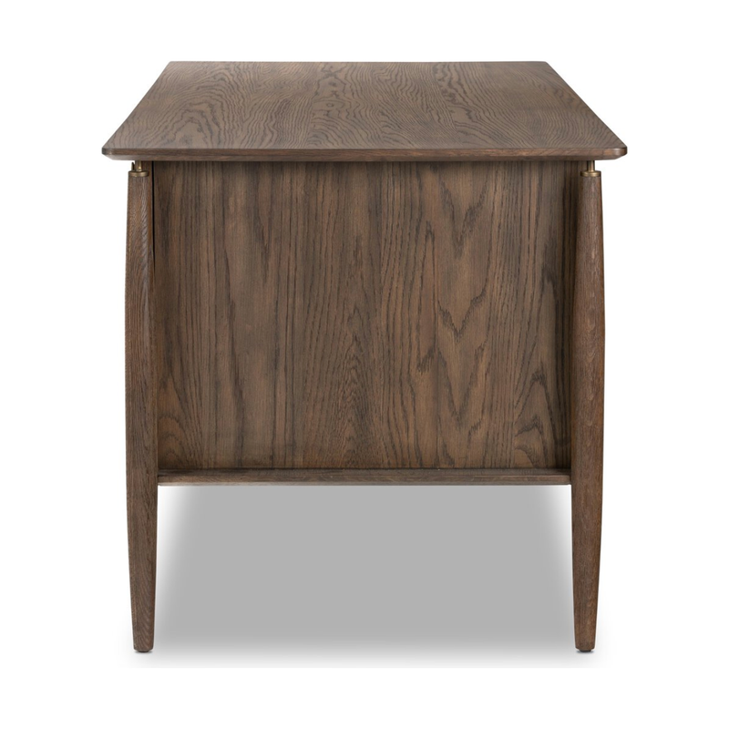 Markia Executive Desk in Aged Oak Veneer