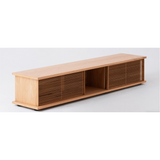 Plank Low Media Unit 83" Oak - Slatted Doors