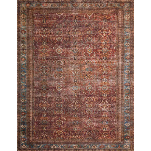 Layla Rug - Brick / Blue