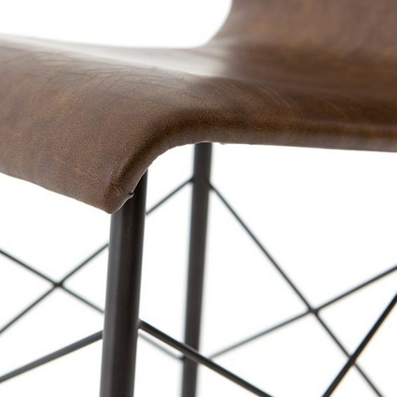 Diaw Dining Chair in Distressed Brown