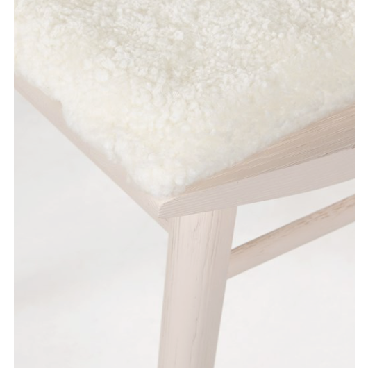Lewis Windsor Chair in Off White + Cream Shorn Sheepskin