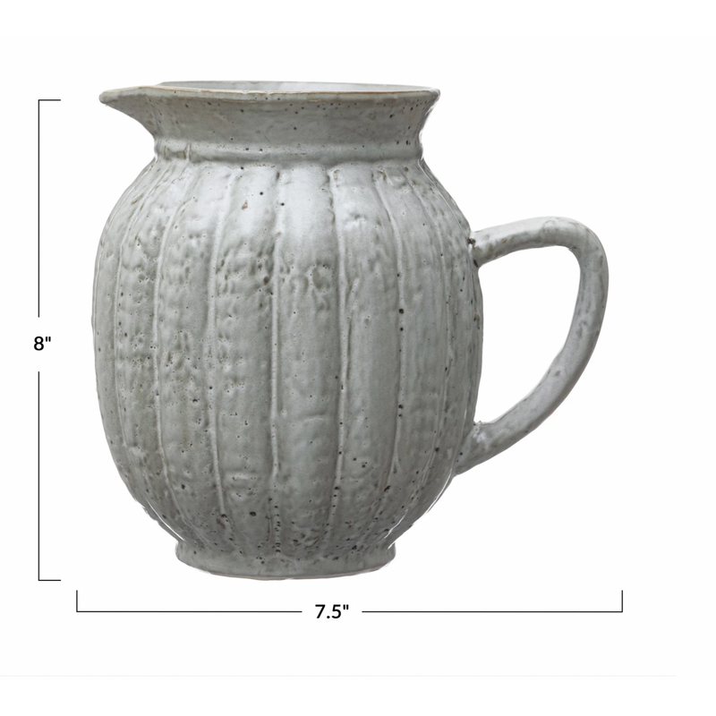 Stoneware Fluted Pitcher