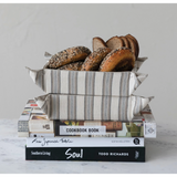 Woven Cotton Bread Basket & Snaps