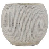 Cream Textured Round Planter