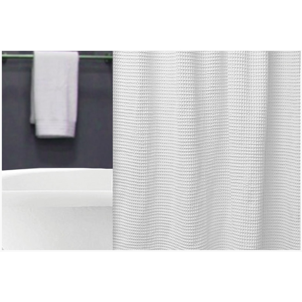 Serena Waffle Shower Curtain (White)