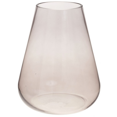 Hester Small Glass Vase - Smoke Taupe