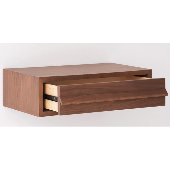 Marcel Single Drawer Floating Nightstand in Walnut