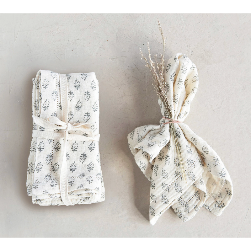 Cotton Napkins - Printed Floral Pattern