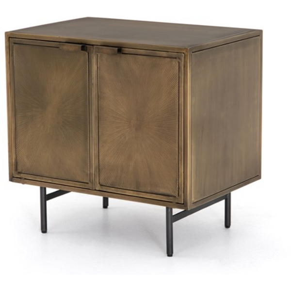 Sunburst Cabinet Nightstand - Aged Brass