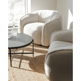 Buffy Accent Swivel Chair in Cream Boucle'