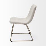 Sawyer Dining Chair - Beige Fabric and Gold Metal