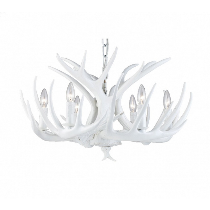 White Antler Chandelier