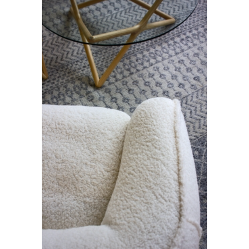 Buffy Accent Swivel Chair in Cream Boucle'