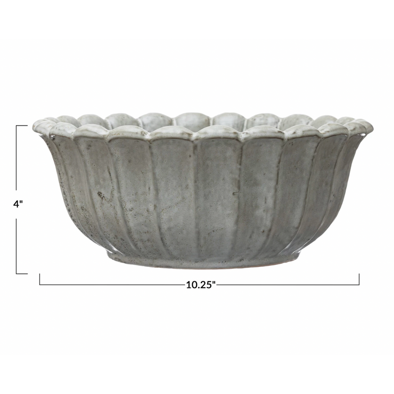 Stoneware Flower Shaped Bowl (Each One Will Vary)