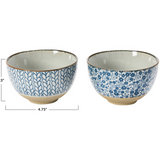 Hand-Painted Stoneware Bowl, 2 Styles
