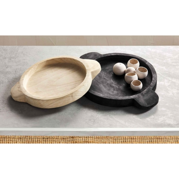 Paulownia Black Tray SET