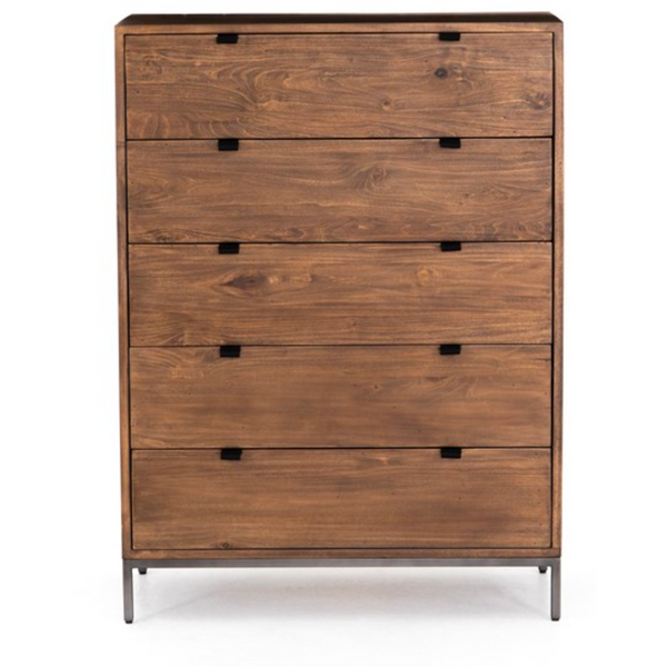 Trey 5 Drawer Dresser in Auburn Polar