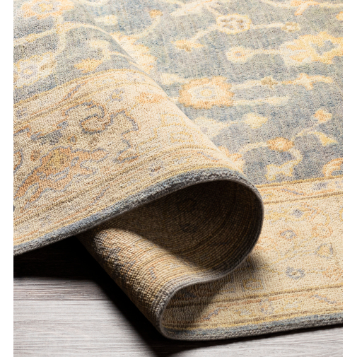 Normandy Area Rug- Charcole/Beige/Light Blue