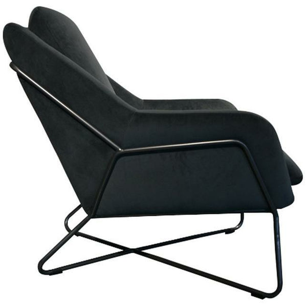 Romeo Lounge Chair - Dark Grey Velvet