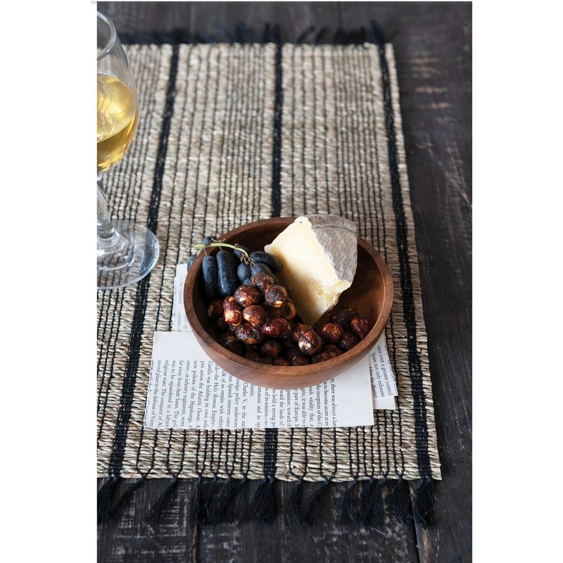 Bamboo Placemat with Stripes and Fringe