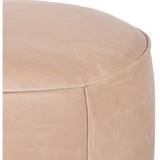 Sinclair Round Ottoman - Burlap Leather