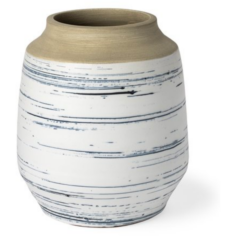 Sonata Tall White/Blue Ceramic Vase