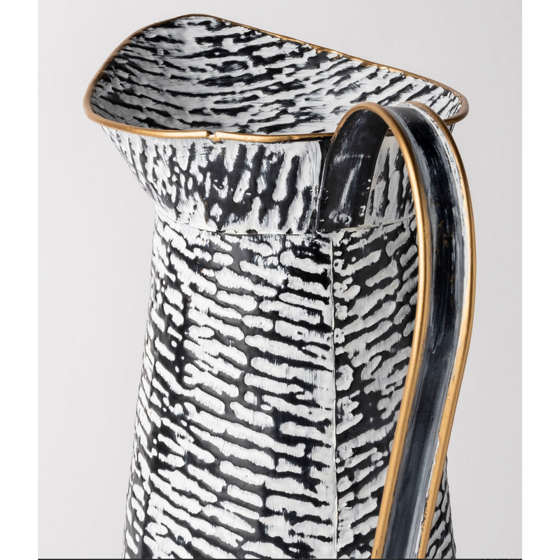 Babette Large Black/White Pitcher