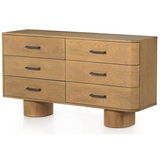 Rafa 6 Drawer Dresser - Burnished Oak