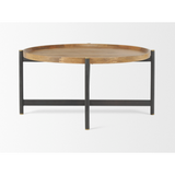 Marquisa Small Brown Wood w/ Black Metal Coffee Table