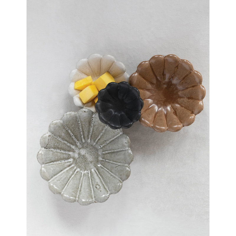 Stoneware Flower Bowls
