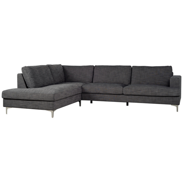 Billie Sectional - Charcoal Linen